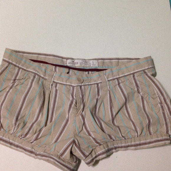Hollister striped shorts in brown