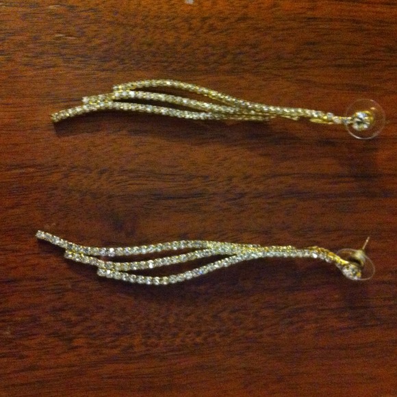 "Gold" sparkling drop earrings