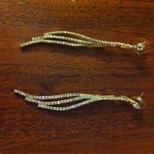 "Gold" sparkling drop earrings