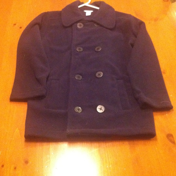 Navy blue fleece pea coat