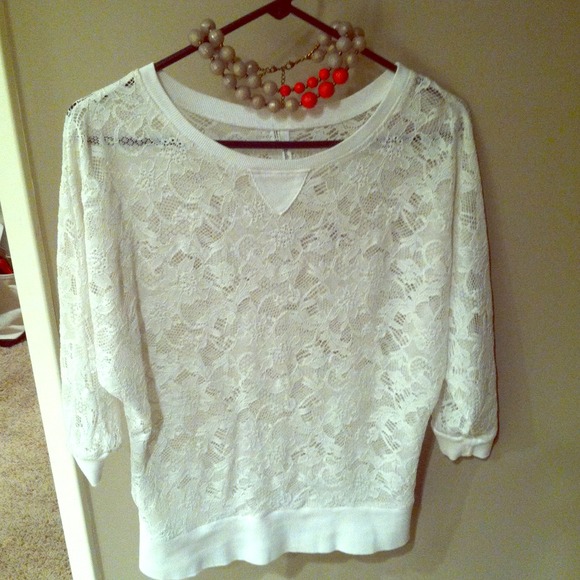 SOLD!!!! Lace 3/4 sleeve top!