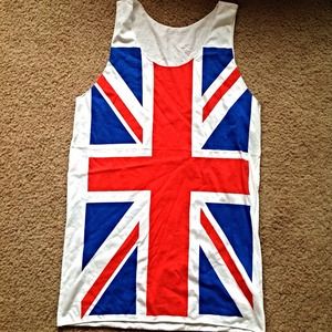 White British Flag Long Tank Top