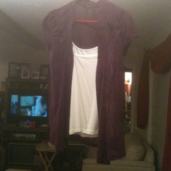 Burgundy and tan cami set. One piece. Never worn. - Picture 1 of 2