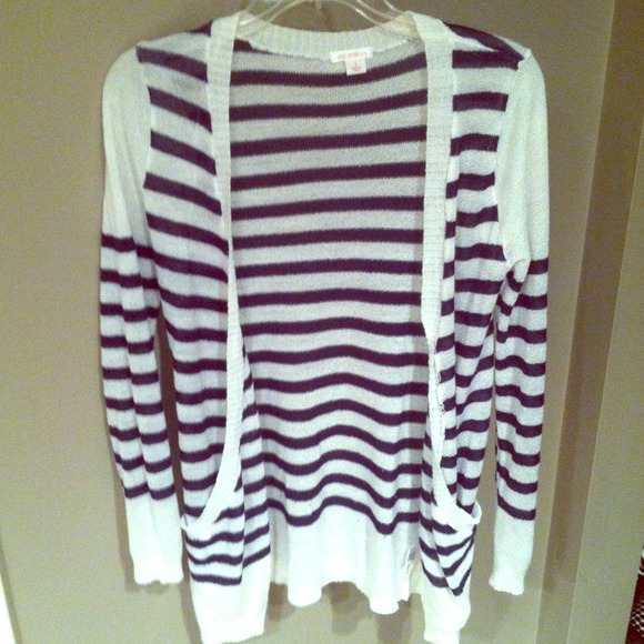 SOLD!!! Navy and white striped cardigan RESERVED!