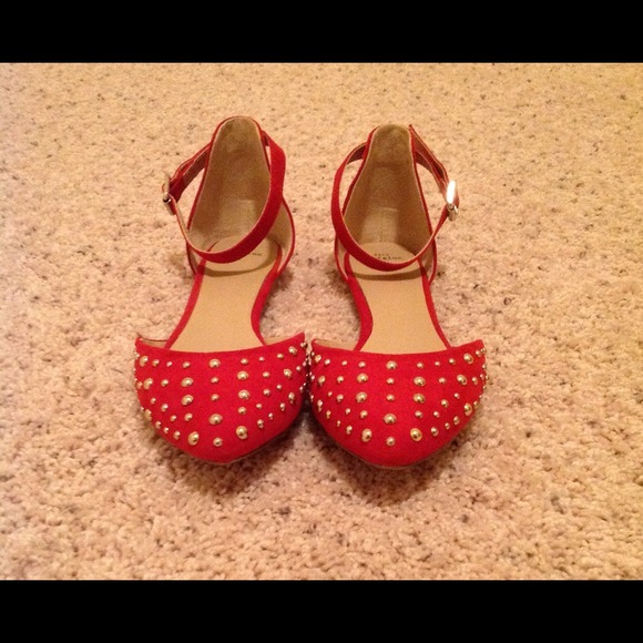 SOLD-Zara Studded Ankle Strap Flats Shoes-SOLD - Picture 2 of 3