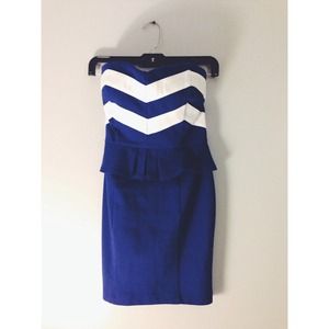 ❌SOLD❌Royal Blue Chevron Dress ⚓️
