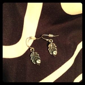 Feather Earrings w/gems in them