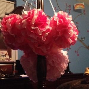 Pom pom tissue decorations :)