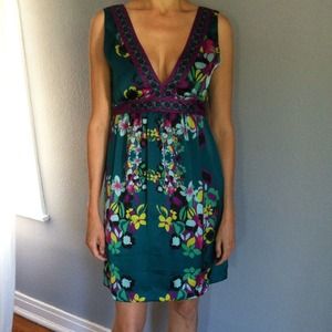 H&M jewel tone floral cocktail dress