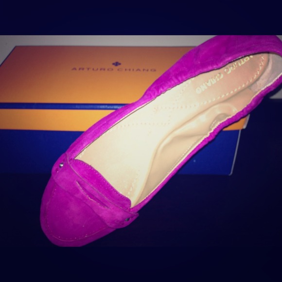 Arturo Chang raspberry suede flats