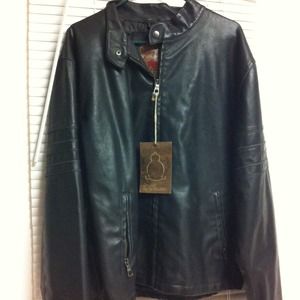 Price reduced!!! Men's black faux leather jacket