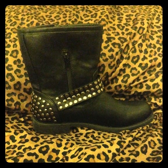 Forever 21 Boots - Black studded Biker boots