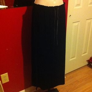 Velvet Double Side Slit Maxi Skirt Petite Medium