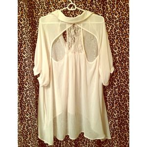 White sheer blouse