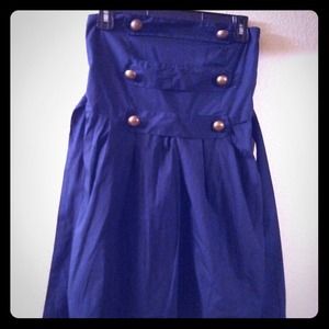 Strapless Navy Blue Dress