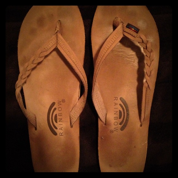 Gently Worn Braided Rainbow Sandals