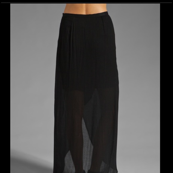 High Waisted Black Maxi Skirt - Picture 3 of 4