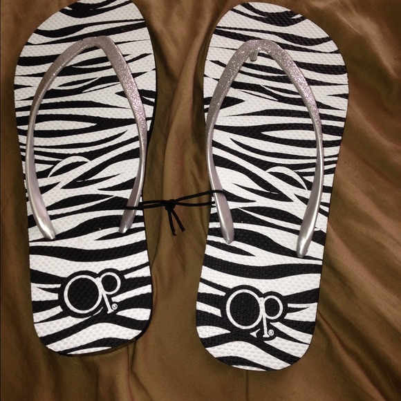 New Op zebra flip flops