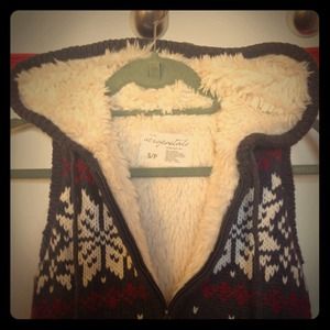 Faux fur lined knit vest SOLD