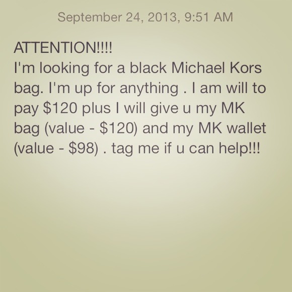 in search of a black MK bag
