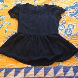Black peplum top