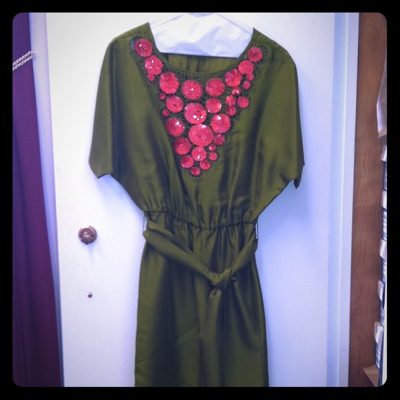 JUST REDUCED!!! Trina Turk Olive Party Dress