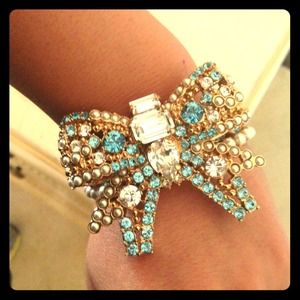 Miu Miu Crystal Bow Bracelet