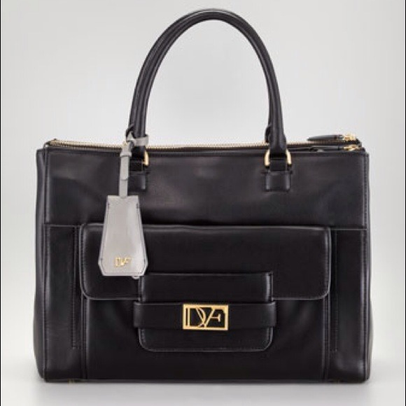Diane von Furstenberg Handbags - DVF Diane Von Furstenberg Eva black leather tote