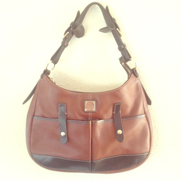 Vintage Dooney and Bourke brown leather hobo bag