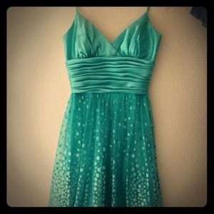 Real / Sea-green bubble dress