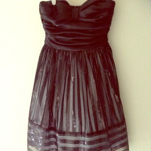 Black strapless dress