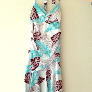 Teal brown and white Easter dress