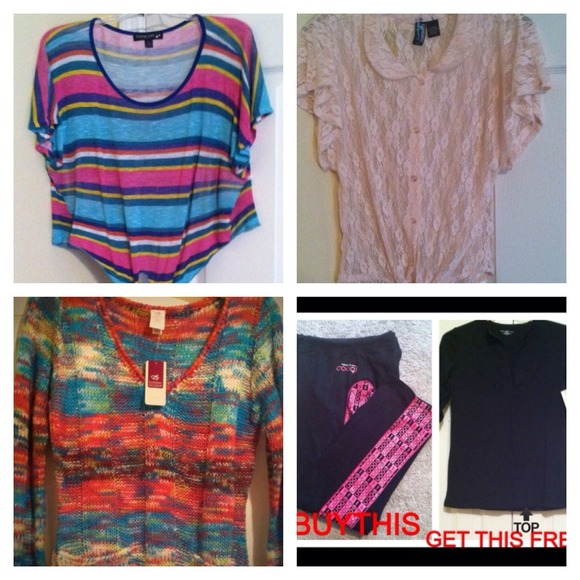 Bundle 3 tops 1 Sweater and 1 pair of Coogi Pants