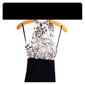 BEBE SLEEVELESS DRESS SIZE M LEOPARD PRINT