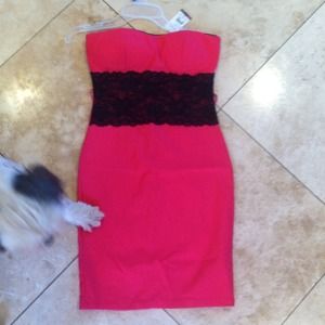 Hot pink bodycon dress