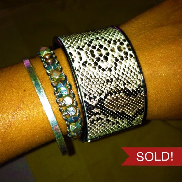 Snakeskin Embossed Cuff Bracelet