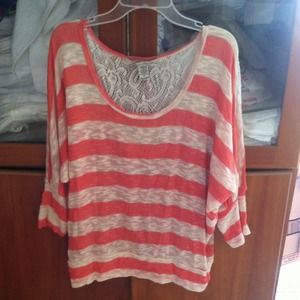 ❌SOLD❌Stripe lace top