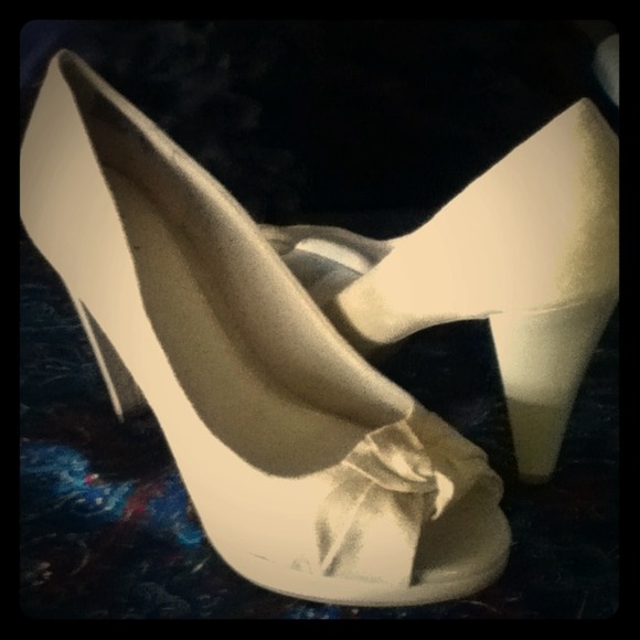 Cream suede shoes