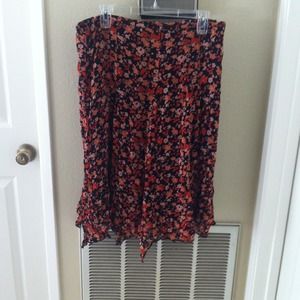 Floral mid calf skirt