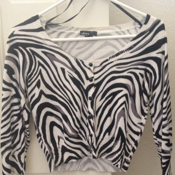 3/4 Sleeve Zebra Cardigan