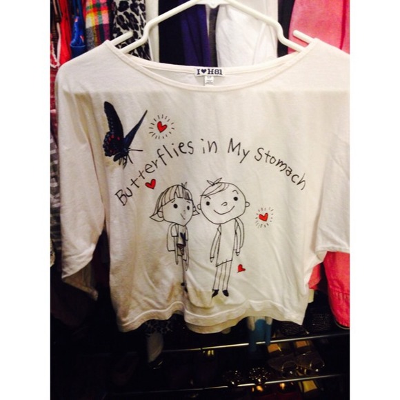 F21 Cropped top 3/4 sleeves