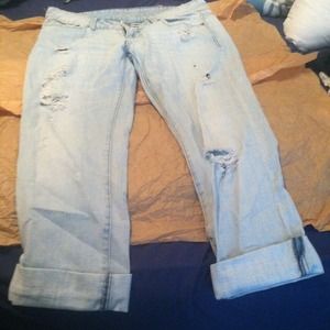 Reposh AE light blue destroyed jean capris