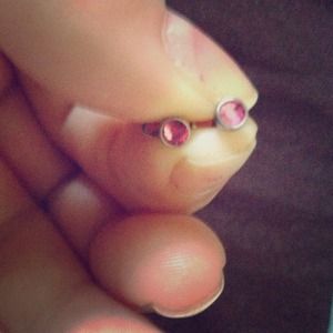 2 dermal piercings size 3.5 mm pink jewel