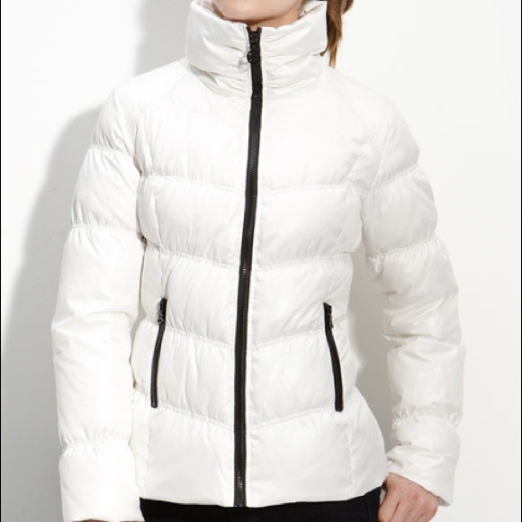 white guess puffer jacket