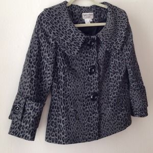 Gray and black leopard print jacket