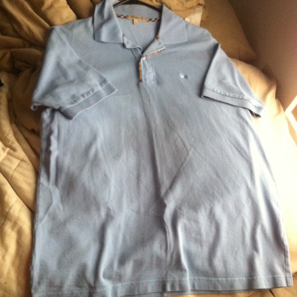 Light sky blue Burberry polo