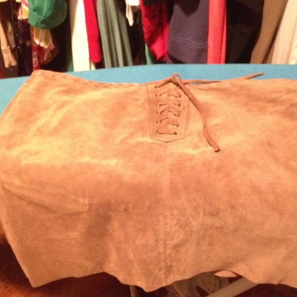 Brown suede skirt