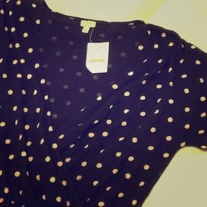JCrew short sleeve polka dot blouse