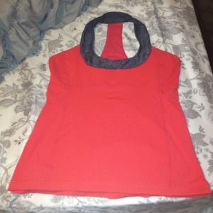 Lulu Coral-y red scoop tank top