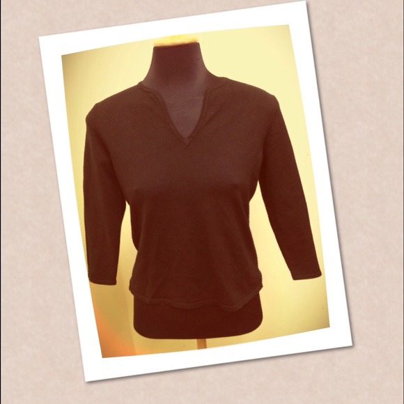 Ralph Lauren black 3/5 sleeve v-neck sweater